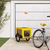 VidaXL Bicycle Trailer for Dog Yellow and Black Oxford Fabric and Iron 93924