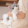 45 см милый кот, плюшевая игрушка, прекрасный чучело, высокое качество, имитация кота, плюшевые игрушки, белый, серый кот, кукла, подарки на день рождения, для девочек