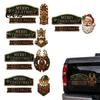 Festive Winter Car Styling 3Pcs Christmas Emblem Metal Badge, Santa Reindeer Snowman Gift for Enthusiasts Decorative Badge SUV Truck, Auto Exterior