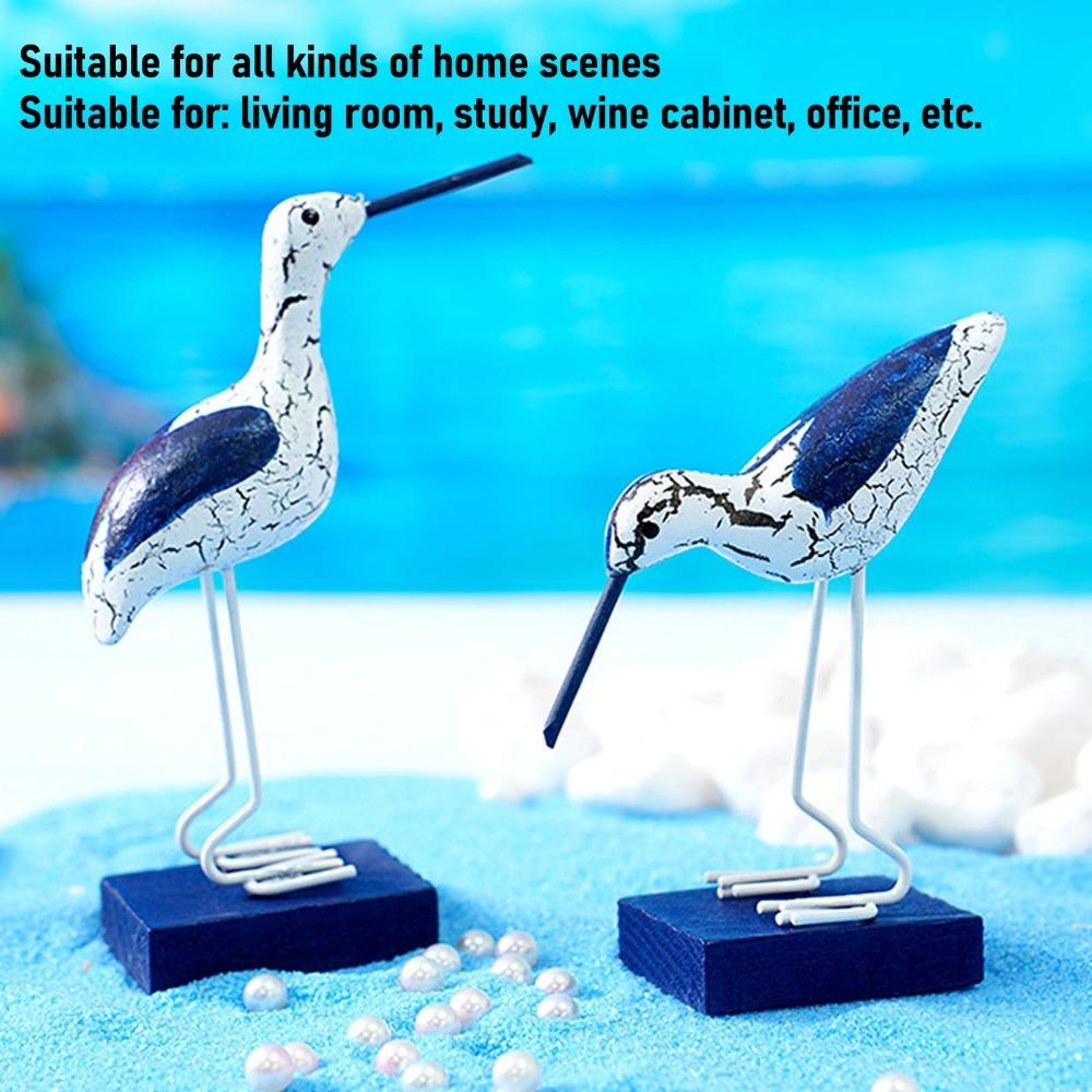 3pcs 5in Seagull Figurine Wood Wooden Seabird Figurine Nautical Decor Figurine Home Decoration