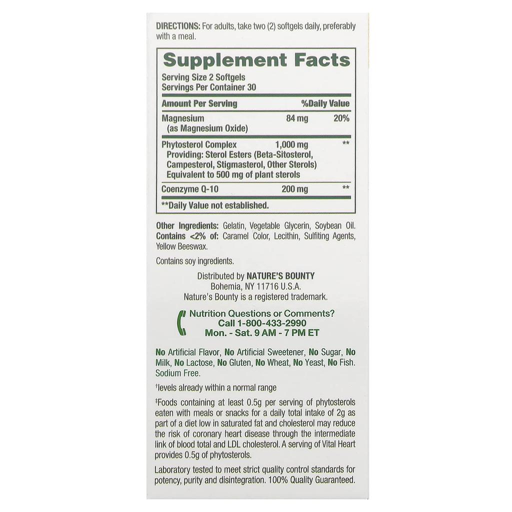 Nature'S Bounty, Advanced Vital Heart, with Coq10 + Magnesium, 60 Softgels