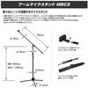 KC Boom Microphone Stand, Straight/Straight, MBCS/BK, Black, Set of 6 (Soft Case, Microphone Holder Included)