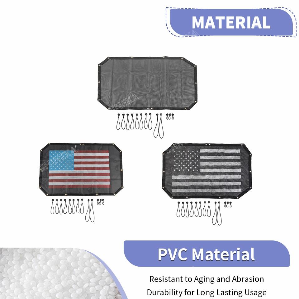SHINEKA Car Roof Top UV Proof Sunshade Mesh Heat Shield Protection Net for Jeep Wrangler JK 2007-2017 Exterior Accessories