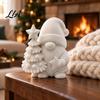 White Blank DIY Painting Crafts 3D Printed Christmas Gnome Figurine, Paintable Mini Hugging Handmade Xmas Gift Souvenirs Star & Tree, Winter