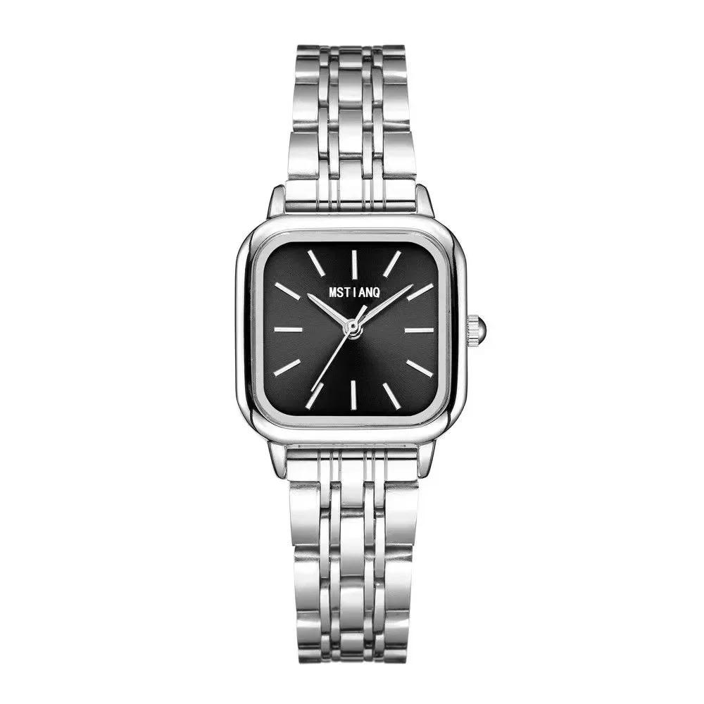 Stainless Steel Watch Women's Ins Style Simple Student Quartz Watch Casual Fashion Versatile Luxury Small Square Wristwatch
