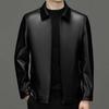 Мужская куртка с лацканами, длинным рукавом, застежкой-молнией, стандартный крой, пальто, однотонная короткая куртка из искусственной кожи, повседневная уличная верхняя одежда