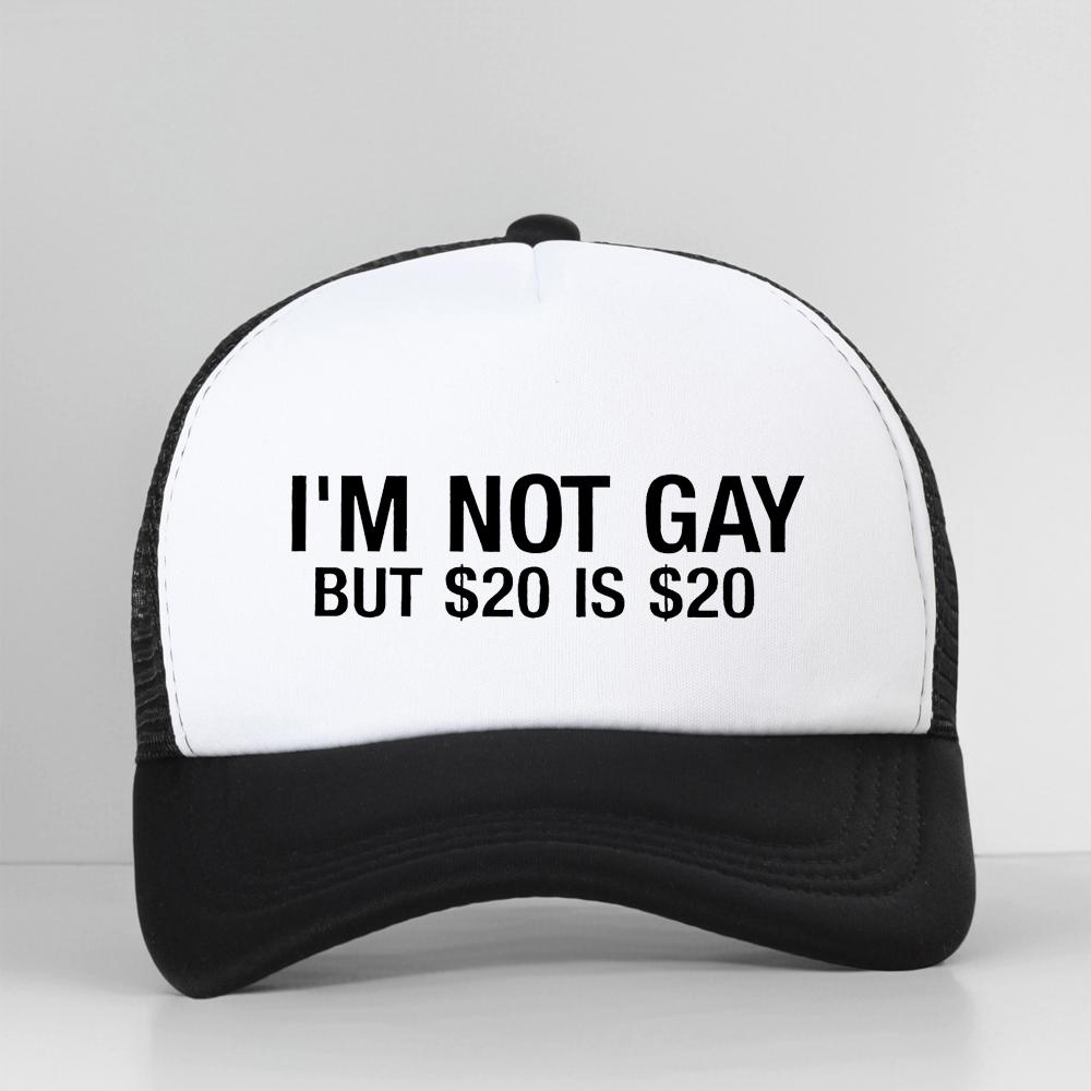 Im Not Gay But is Funny Baseball Cap Unisex Fashion Adjustable Hip Hop Summer Mesh Breathable Snapback Hat