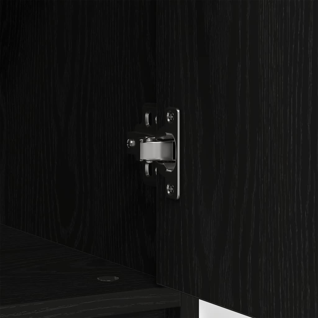 Sideboard with Drawer Black Oak Effect 80 x 34 x 76 cm