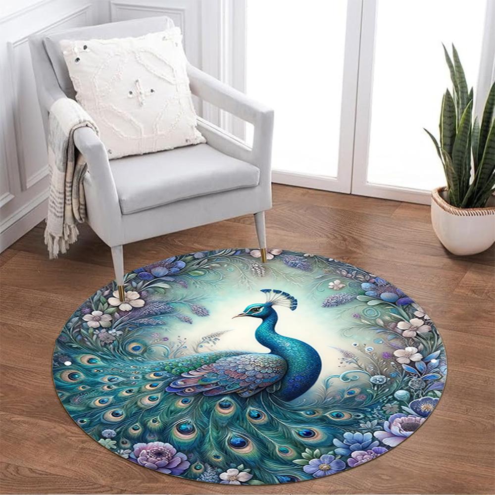 1pc home carpet galaxy peacock design for office decor bedroom gift living room non-slip carpet