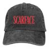 Scarface Красные бейсболки Аксессуары для унисекс Винтажные потертые шляпы Папина шляпа Регулируемая