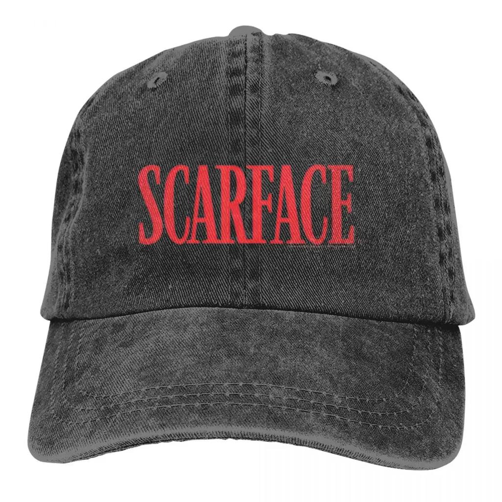 Scarface Красные бейсболки Аксессуары для унисекс Винтажные потертые шляпы Папина шляпа Регулируемая