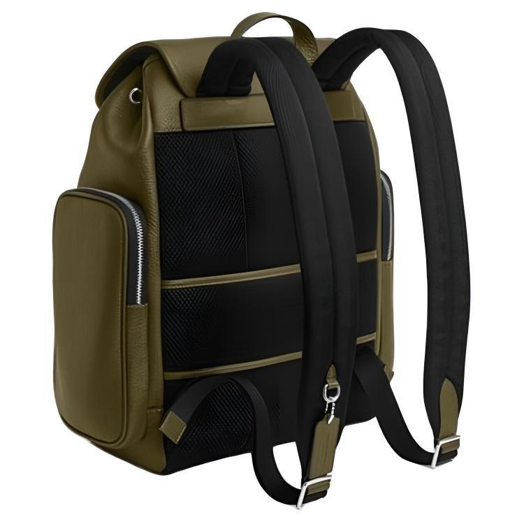 COACH Cow Leather With Fabric Backpack Medium Men's Green CDC72-SVOL