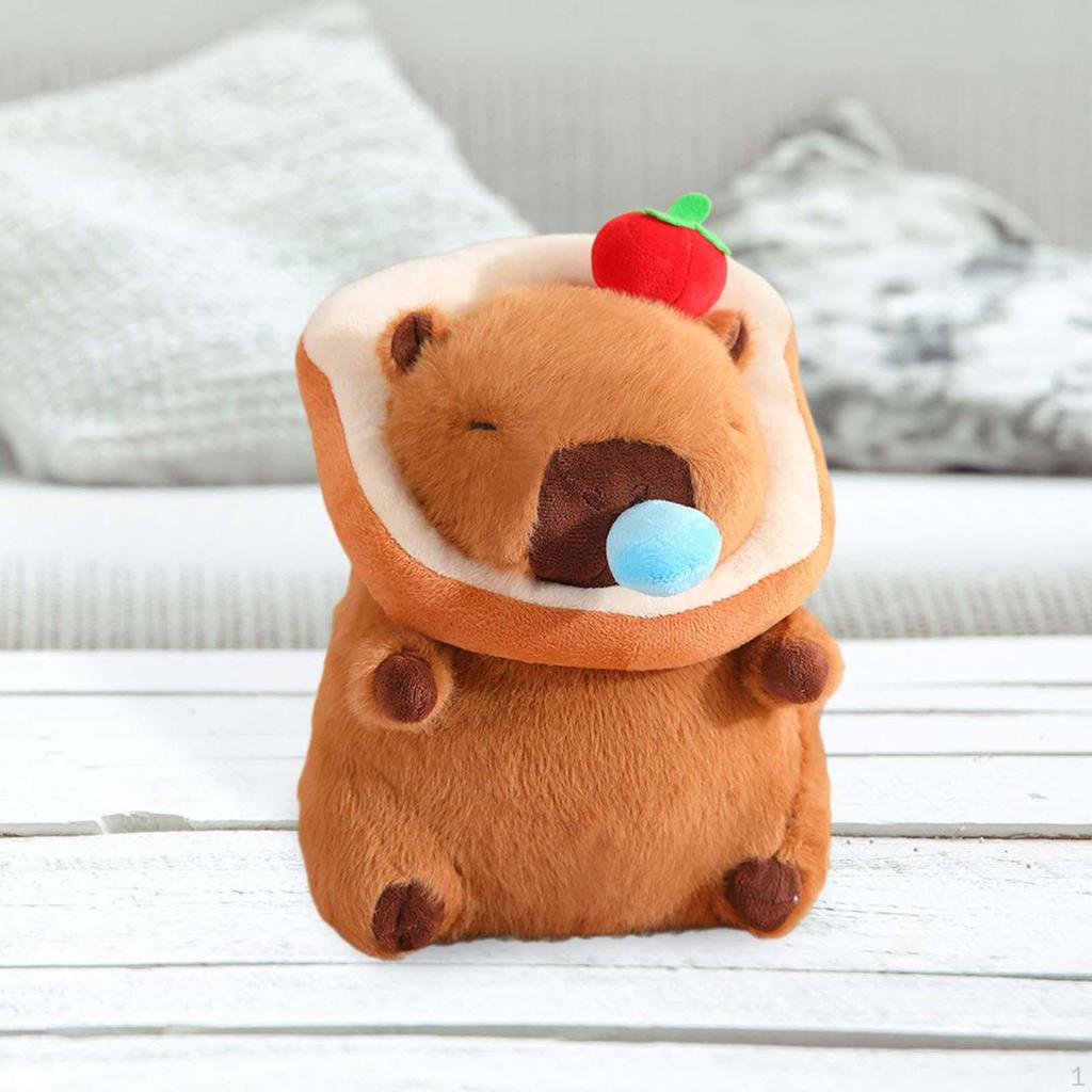 Capybara Plush Toy Stuffed with Pullable Snot Bubbles Cartoon Car Ornament