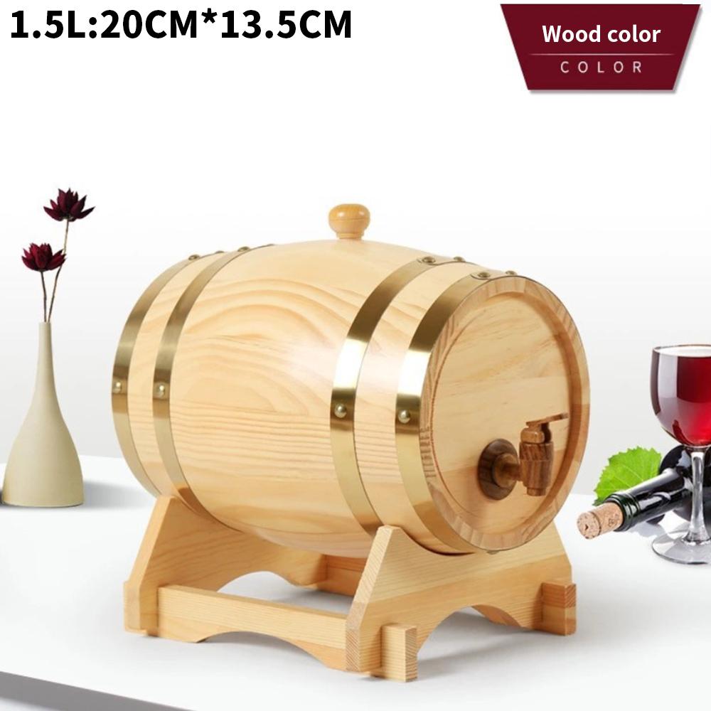 Домашнее пивоваренное деревянное винное бочонок сосновое пивоваренное оборудование для красного вина пивной бочонок кран дозатор ромовый горшок виски вино своими руками 1,5/3 л барный инструмент