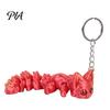 Cute Backpack Accessory 3D Printed Articulated Fox Keychain, Flexible Joint Animal Pendant with Metal Keychain Key Ring, Creative Desk Figurine