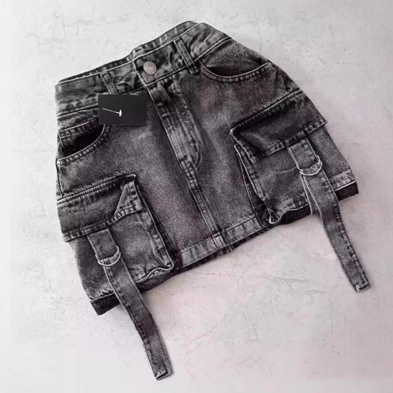 Женская мини-юбка А-силуэта с высокой талией, однотонный дизайн, короткая юбка с подкладкой, ретро-юбка в готическом стиле, повседневная одежда