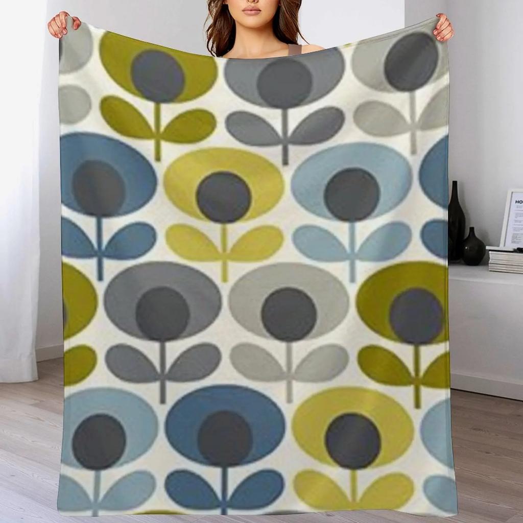 Orla Kiely Floral Throw Blanket Year Round Soft Comfortable Blanket for Home