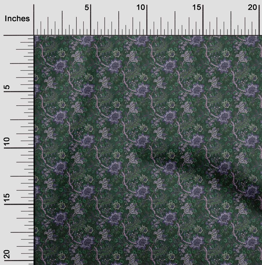 oneOone Cotton Flex Dark Green Fabric Batik Diy Clothing Quilting Fabric Print Fabric By Yard 40 Inch