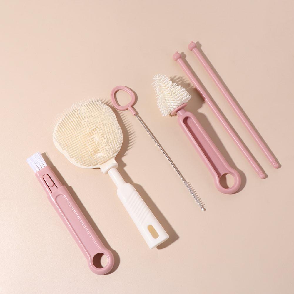 6pcs/set Eyedropper Brush Baby Nipple Brush Kit Pacifier Straw Scrubber Domestic Workers