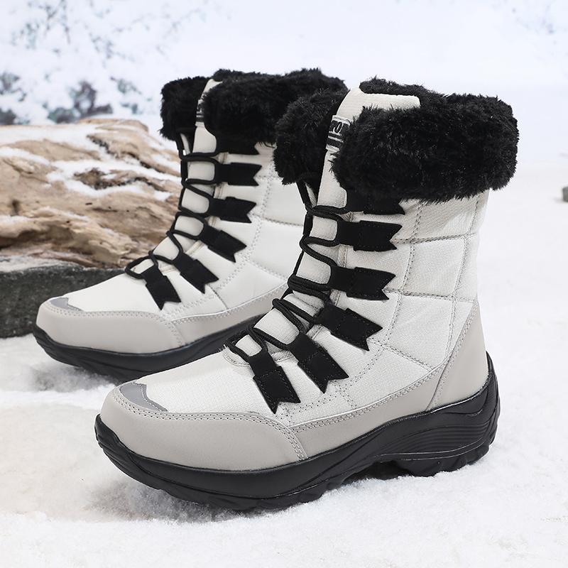 Женская зимняя обувь Новая модная зимняя обувь Теплая хлопковая обувь Толстая подошва Высокое качество Плюшевые Повседневные Короткие ботинки 36-42
