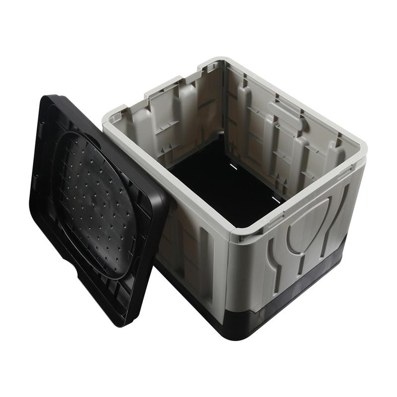 Portable Folding Toilet Kit for RV Camping Outdoor Travel Lightweight PP Material Multi-Purpose as Stool or Storage Black Grey