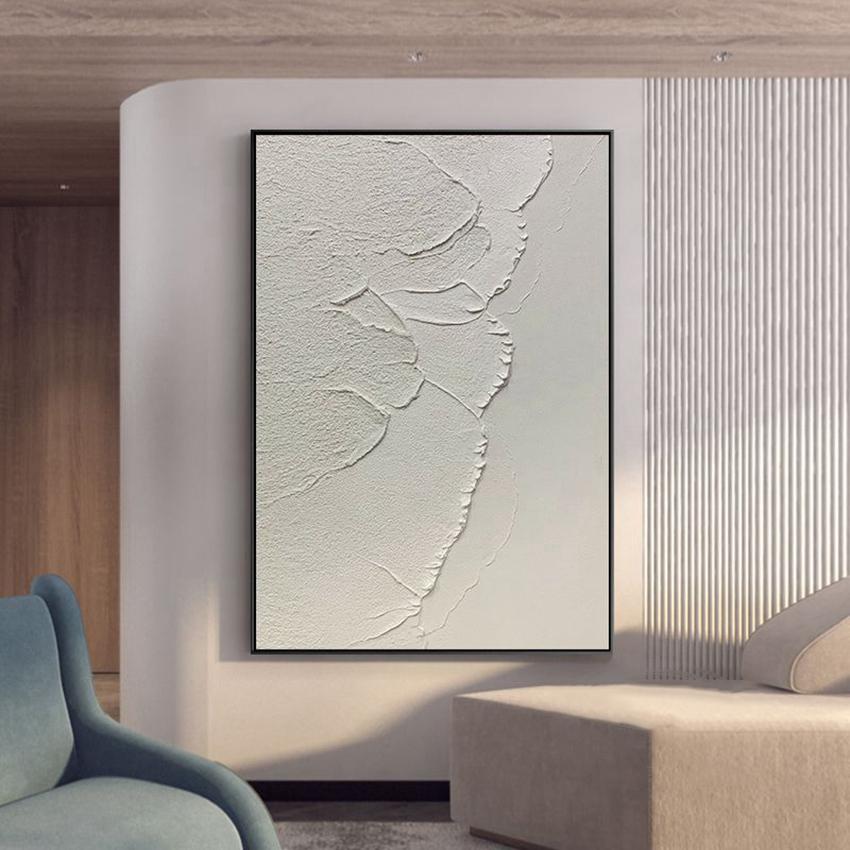 Black and White Texture Minimalist Canvas Decoration Poster Advanced Handmade Abstract Oil Painting Wall Art Living Room Bedroom