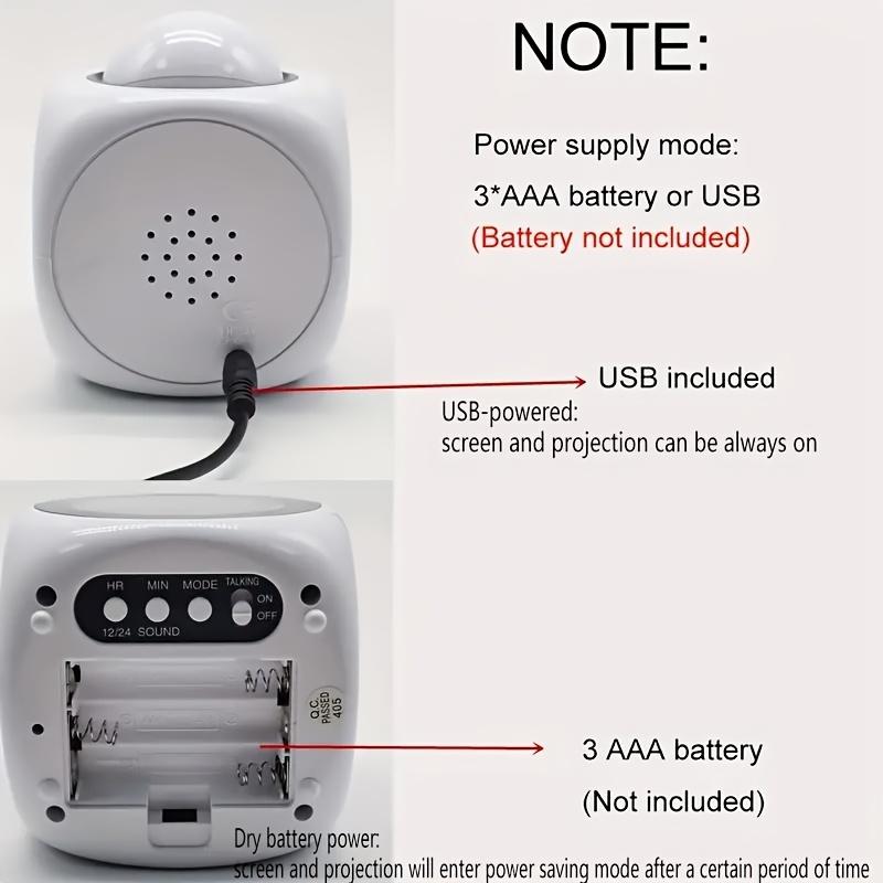 Portable LCD Digital Projection Alarm Clock With USB Cable Screen Display For Living Room Bedroom Home Decoration Timer2