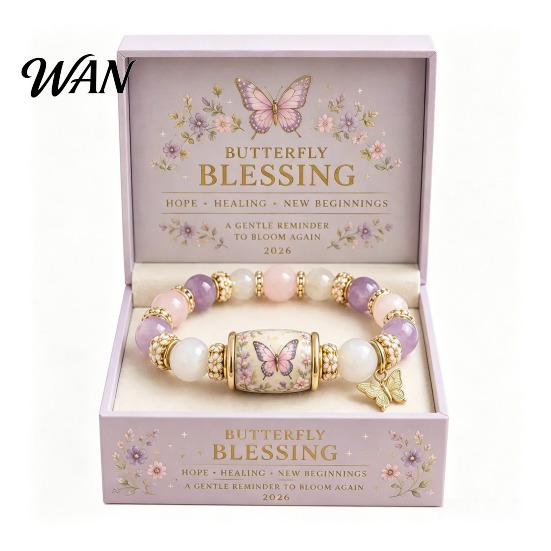 Symbolic Jewelry Bluebird Blessings Bracelet, Inspirational Hummingbird Strength Beaded Green Nature-inspired Bracelet Beads Cherry Blossoms for Women