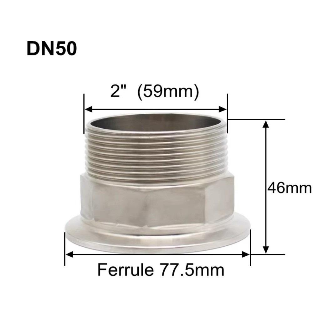 Sanitary Grade Triple Clamp Adapter SS304 Stainless Steel Sanitary Grade Fitting  Fluid Systems