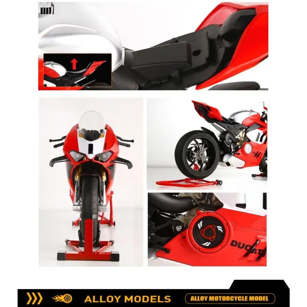 Spray 1/6 Ducati V4S Racing Motorcycle Alloy Diecast Model Car Trendy Indoor Furniture Toys Ornaments Collection Hobbies Holiday