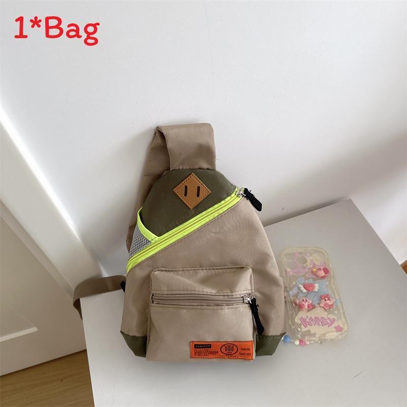 Модная детская наплечная сумка с дизайном в стиле колор-блок для повседневных школьных прогулок