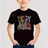 Summer Round Neck 3D Christmas Themed Printed Top Fashionable Casual Short Sleeved Children's Boy T-shirts