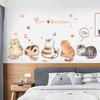 Cute Cats Decals Kit for House Living Room Kids Bedroom Decoration