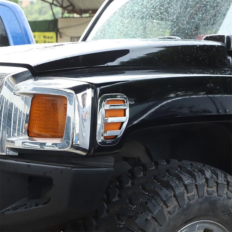 Для Hummer H3 2005-2009 ABS Глянцевый серебристый Защитная крышка бокового указателя поворота автомобиля Декоративная крышка Наклейка Внешние аксессуары