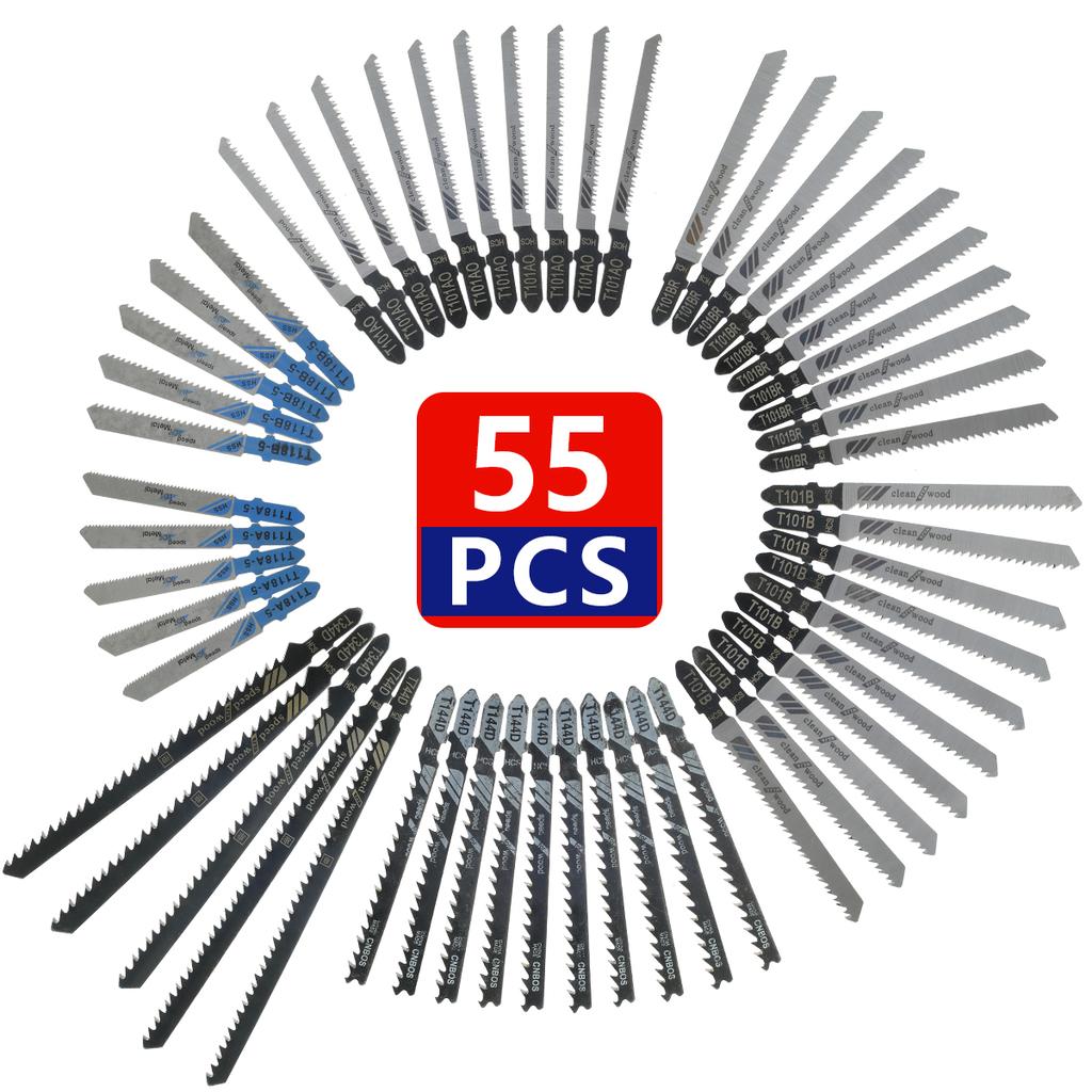 35/48 Pcs Saw Blade Set High Carbon Steel Assorted Blades T-shank Fast Cut Down Saw Blade Professional Saws Cutter Accessories