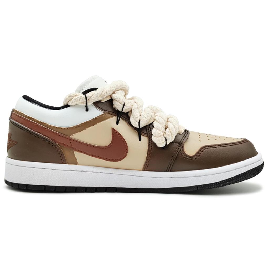Jordan Air Jordan 1 'Panda Low top Винтажные Баскетбольные Кроссовки Женские Бежево-Коричневые DC0774-101(Команда131-)