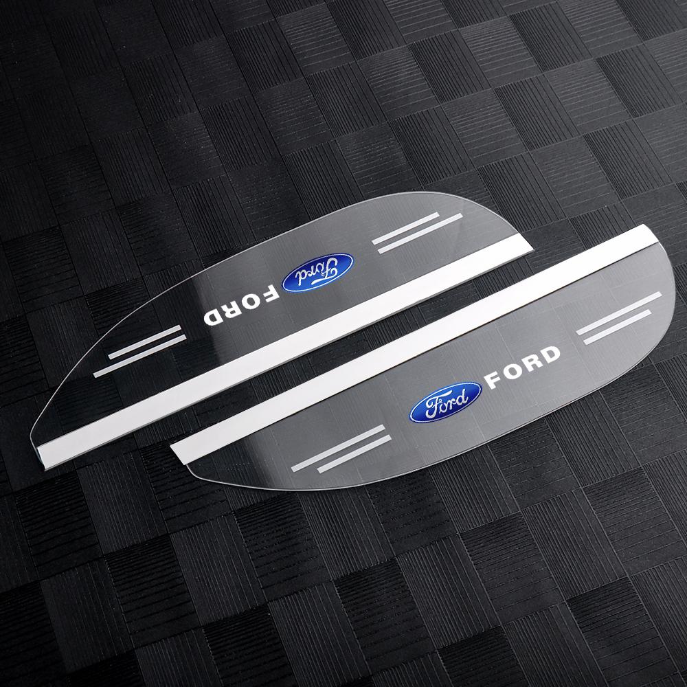 2PCS Transparent Car Rearview Mirror Rain Visor Cover Stickers Accessories For Ford Fiesta Focus Mondeo Kuga Mustang Shelby Edge bv20