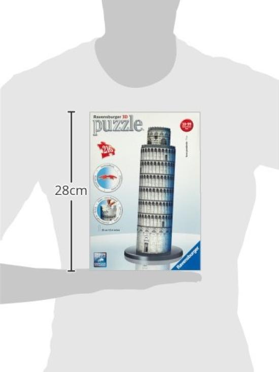Ravensburger 3D Leaning Tower of 216 Finished 29cm 12557 Recommended 10 years and 3D Gift Puzzle Pisa, pieces. size tall. (Item No. 9) age up.