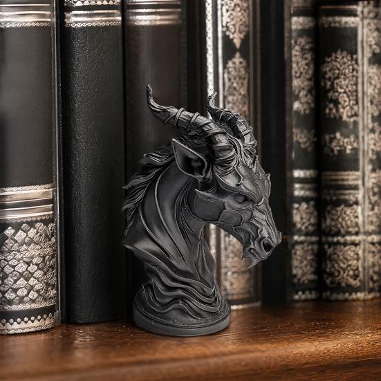 Темный Орнамент с Головой Овцы, 3D Печатная Готическая Скульптура Дьявола, с Детализированной Текстурой Рогов, Настольная Статуэтка, для Украшения Дома