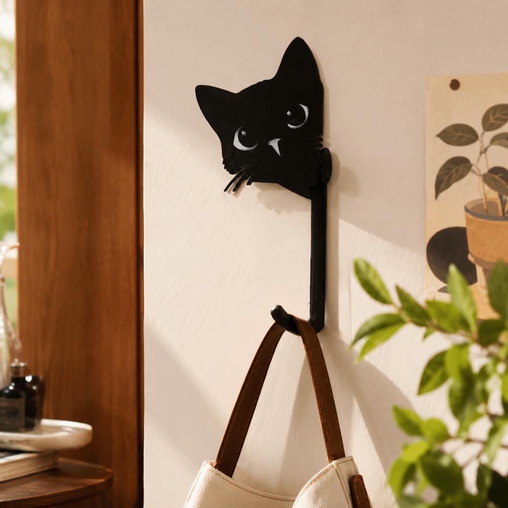 Cute Kitten Wall Hooks Decorative Key Holder Unique Hanging Hook Bathroom