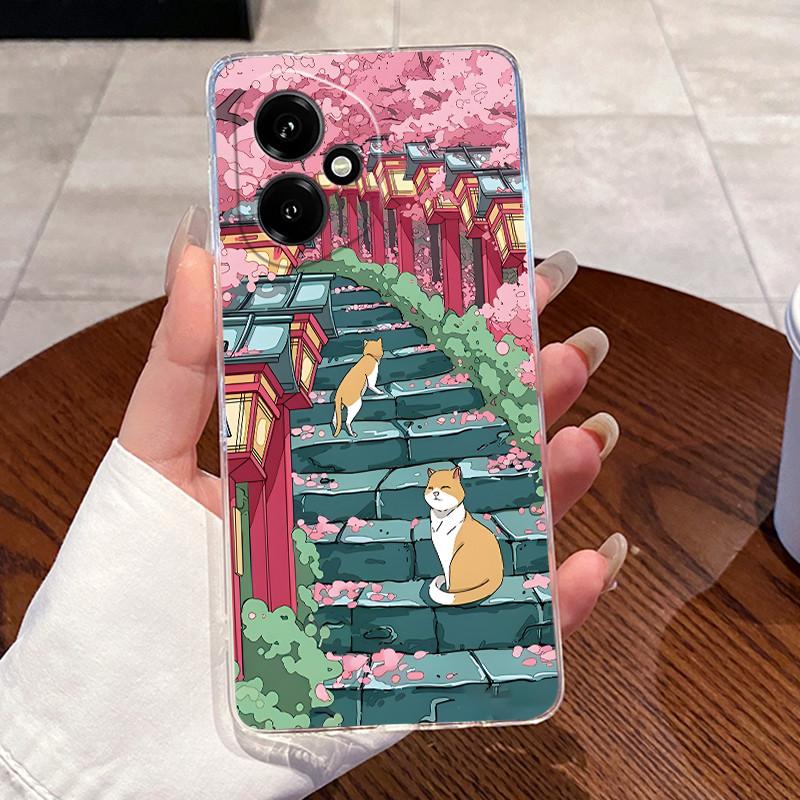 Гелевый чехол для Honor 400 Pro Honor400 Funda Honor 400 Lite Capa Прозрачный силиконовый мягкий ТПУ задняя крышка Милый кот Защитный чехол