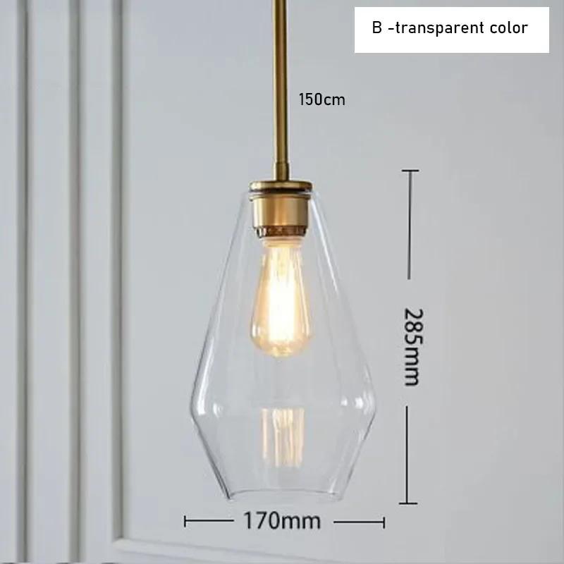 Nordic Modern Minimalist Glass Chandelier Coffee Shop, Restaurant Decoration, Electroplating Creative Bar Table Pendant Light