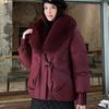 Streetwear Big-Fur-collar Down Cotton-padded Jacket Women's Winter Short Parkas Thicken Warm Coats Lady Fashion Outerwear