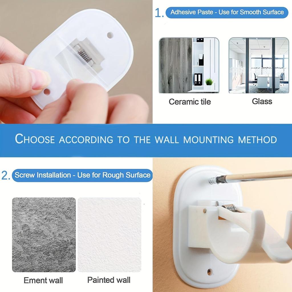 2 шт. кронштейны для карнизов без сверления, держатели для карнизов, самоклеящиеся крючки для карнизов, регулируемые вешалки для штор без гвоздей