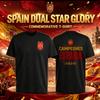 Camiseta Espaa Mens Cotton Tshirt Spain Dual Star Glory National Football Champions Fan Commemorative Short Sleeve Pride Gift