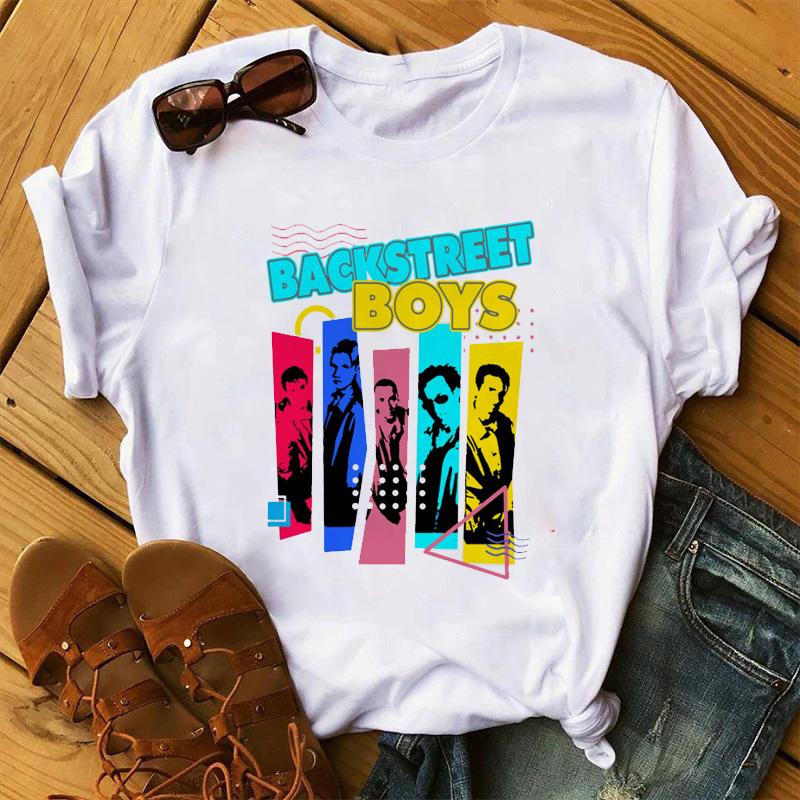 New Arrival 2025 Cool Women'S Clothing Backstreet Boys Graphic Print Tshirts Femme Harajuku Shirt Hip Hop Music Love T Shirt