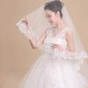 Elegant White Ivory Two Layer Short Simple Wedding Veil Lace Edge Bridal Veil Women's Tulle