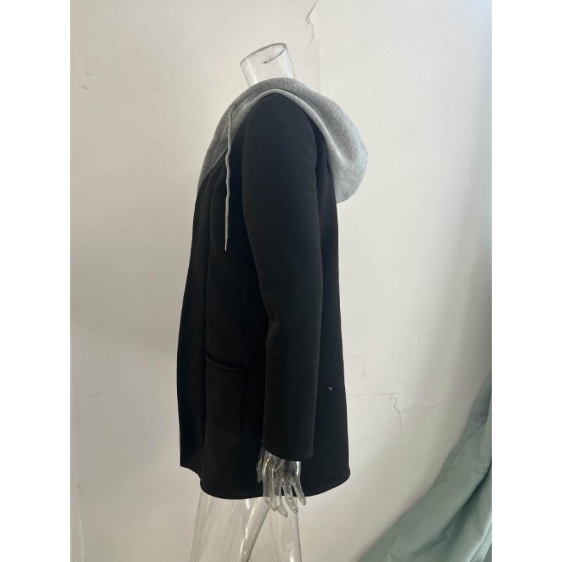 Женская Повседневная Толстовка-Кардиган с Капюшоном Color Block Осень