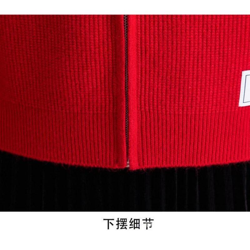 Women's Hooded Sweater Short Zipper Knitted Cardigan Spring Outerwear Hooded Sweater