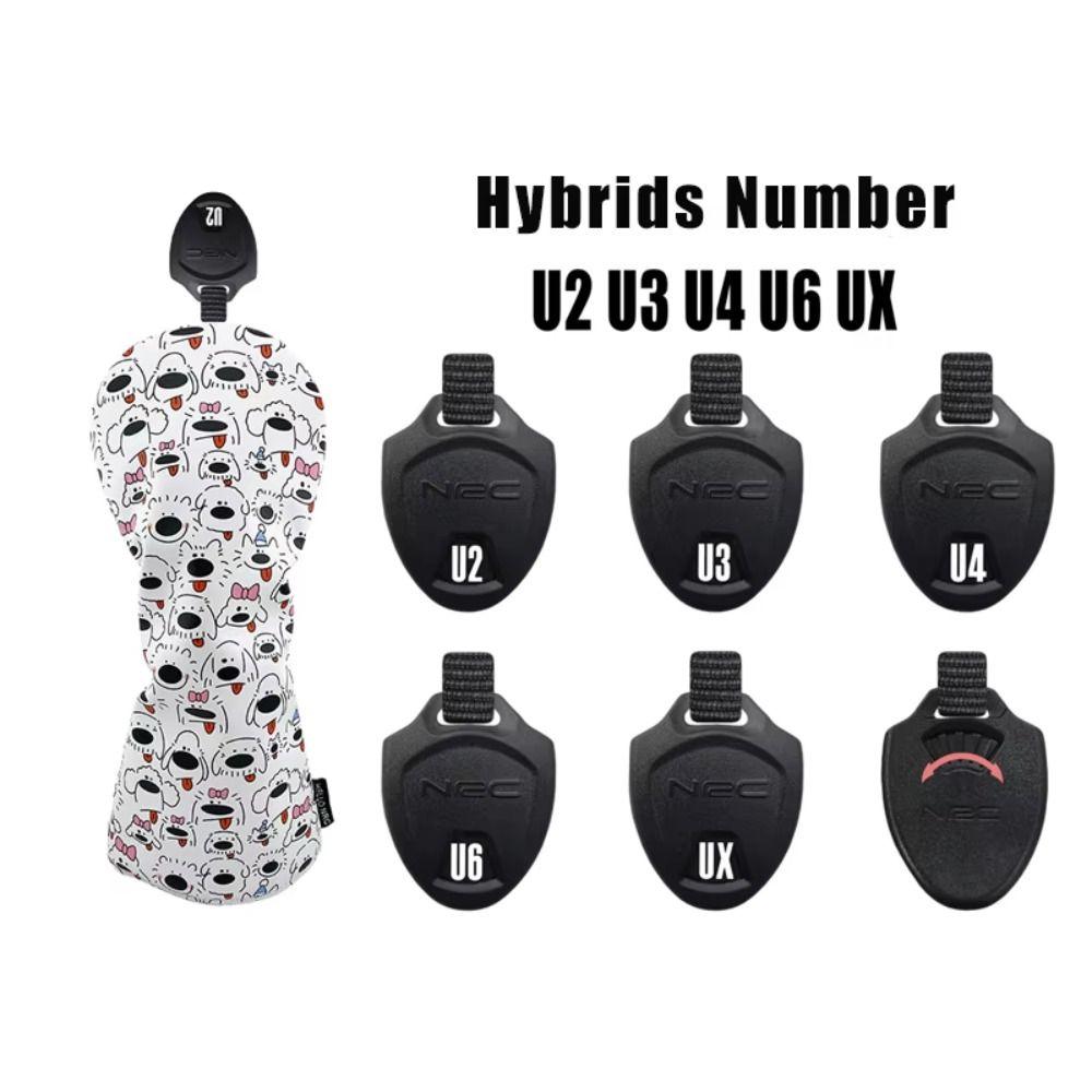 PU Leather Golf Wood Headcover Cartoon Printed Golf Club Protector Outdoor Sports